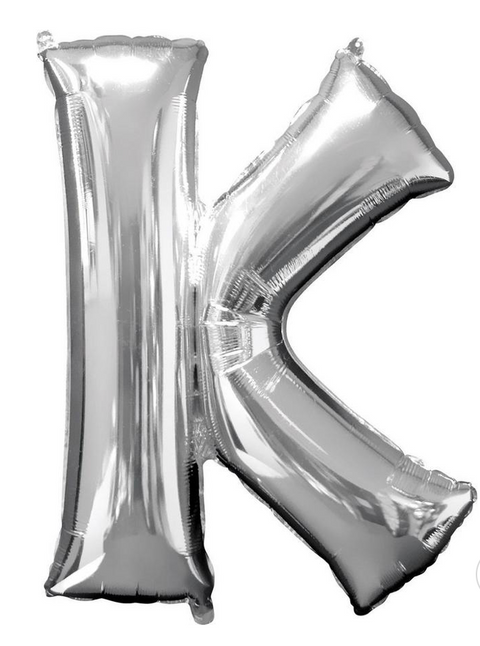 34" Silver Letter K Balloon