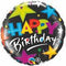 18" Happy Birthday Brilliant Stars Balloon #103