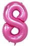 34" Pink Number 8 Balloon