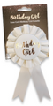 Rose Gold Birthday Girl Rosette Badge