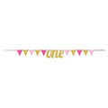 Pink & Gold 1st Birthday Glitter Pennant Banner 9ft