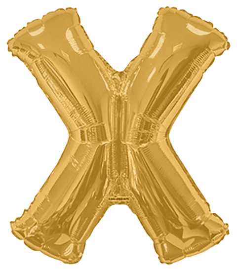 34"  Gold Letter X Balloon