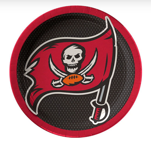 Tampa Bay Buccaneers 7" Round Plates 18CT