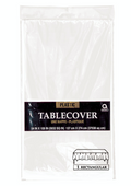 White Plastic Table Cover 54"x108"