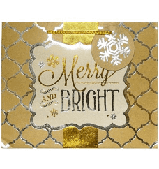 Kraft Merry and Bright Medium Christmas Gift Bag