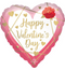 17" Happy Valentines Day Watercolor Faceted Heart Balloon