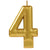 Metallic Gold Numeral 4 candle