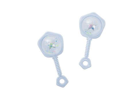 Blue Baby Rattle Favors 2.5"  6ct