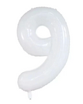 34" White Number 9 Balloon