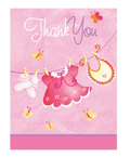 Pink Clothesline Thank You Notes