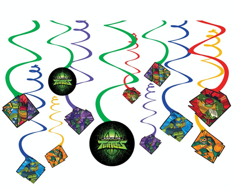 Rise of the TMNT™ Value Pack Foil Swirl Decorations