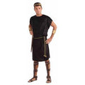 Roman Black Tunic Costume With Rope Belt Adult (Fits up to 42)