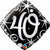 18" Elegant Swirl 40th Bday Balloon #164