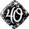 18" Elegant Swirl 40th Bday Balloon #164