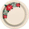 RED/GOLD POINSETTIA 7IN PAPER PLATES 8CT