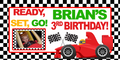 Checkered Racing Birthday Custom Banner