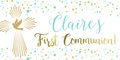 Sparkling Blue and Gold Communion Custom Banner
