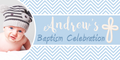 Chevron Blue Baptism Custom Banner