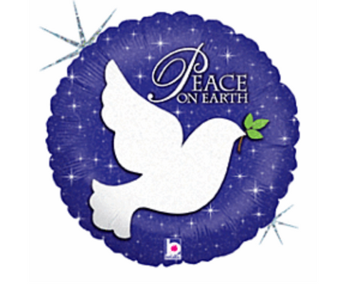 18" Peace On Earth Holographic Balloon