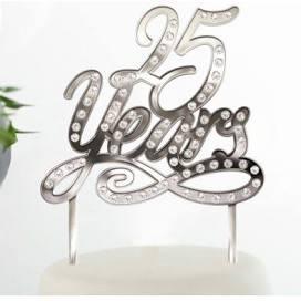 CAKE TOPPER SILVER 25 YEARS