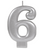 Numeral Metallic Candle #6 - Silver