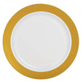 10.25" WHITE PLATE W/ SOLID GOLD HOT STAMP - 8CT