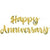 6FT Happy Anniversary Gold Script Banner