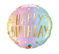 18" Birthday Pastel Ombre & Stars Balloon #41