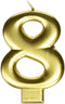 Metallic Gold Numeral 8 candle
