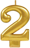 Metallic Gold Numeral 2 Candle