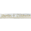 Gold & Silver Radiant Cross Baptism Foil Banner-12FT