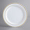 9" WHITE PLATE W/ GOLD HOT STAMP - 8CT