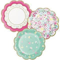 ASSORTED FLORAL TEA PARTY 7" PLATES 8CT.