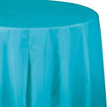 Bermuda Blue Plastic Octy-Round Tablecover 82"