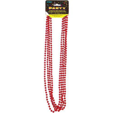 32" Beads Red Metallic 4ct.
