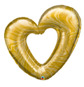 42" Marble Heart Gold Balloon