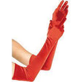 Adult Long Velvet Gloves Red