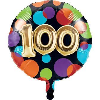 18" Balloon Birthday 100th Metallic Balloons