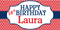 Red and Navy Dots Birthday Custom Banner