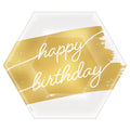Golden Age Happy Birthday 7" Hexagon Metallic Plates 8ct