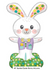 46" SPOTTED EASTER BUNNY AIRLOONZ BALLOON -PKG