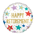 18" Retirement White Stars Balloon #200