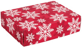 Puff White Snowflakes Red Gift Paper 24"x50'