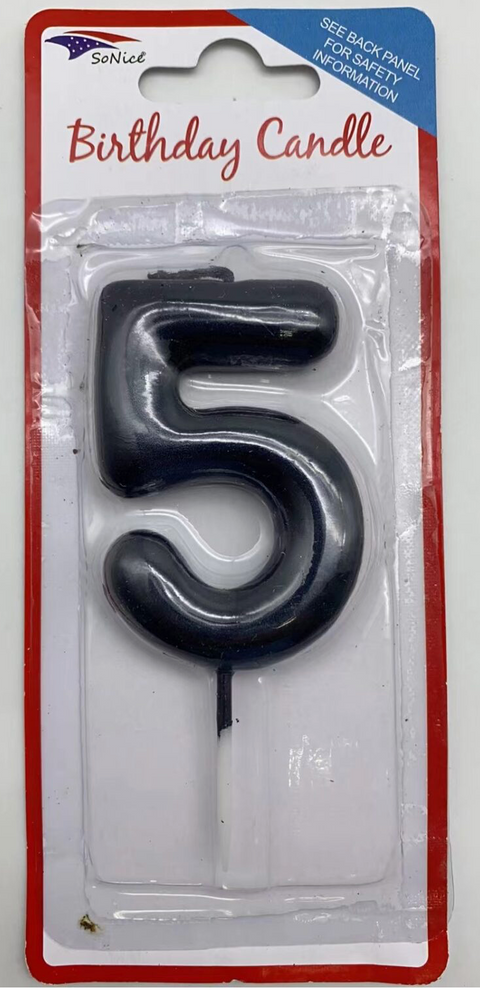 NUMBER CANDLE BLACK 5