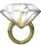 37" Diamond Wedding Ring Balloon
