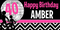 Hot Pink Chevron Disco Birthday Custom Banner