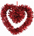 TWO HEART TINSEL DECOR