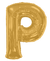 34"  Gold Letter P Balloon