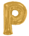 34"  Gold Letter P Balloon