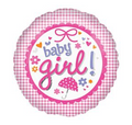 18" Baby Girl Gingham Balloon #148